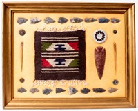 Art Vintage Native American Framed Sampler