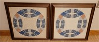 Quilt Pieces in Frames x 2