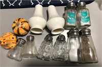 Large lot of salt and pepper shakers
