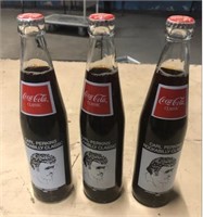 Lot of 3 Carl Perkins Coke bottles
