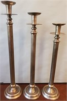 193 - TRIO OF GRADUATED CANDLE HOLDERS MAX 24"H