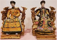 193 - PORCELAIN EMPEROR & EMPRESS FIGURINES