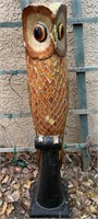 193 - CARVED OWL GARDEN ART 32"H