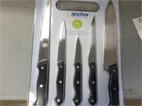 ANCHOR 6PC. KNIFE SET WITH CUTTING BOARD