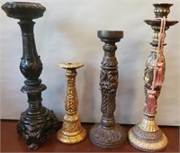 193 - LOT OF 4 CANDLE HOLDERS MAX 22"H