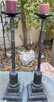193 - PAIR OF 26"H CANDLE HOLDERS
