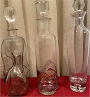 193 - LOT OF 3 VERY NICE DECANTERS