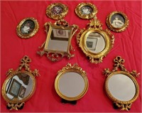 193 - ASSORTED PICTURE FRAMES & OVAL MIRRORS