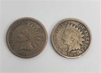 1860 & 1864 Indian Head Pennies