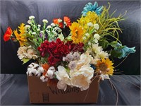 Box Of Silk Flowers For Srafts