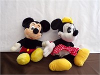 Walt Disney Mickey & Minnie Plush Dolls