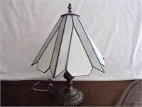 White Stained Glass Lamp 19"T
