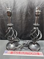2 Metal Night Stand Lamps