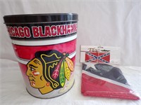 Chicago Black Hawks Tin,Rebel Flag 3ft x 5ft