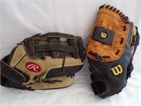 Rawlings And Wilson Baseball Gloves