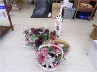 Misc Basket with Artifical Flowers,Nice Planters