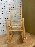 WOODEN DOLL ROCKING CHAIR