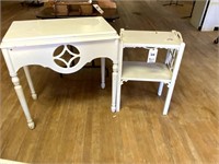 White Table & White Table w/ 1 Shelf