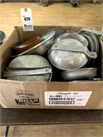Box of Assorted Aluminum Vintage Camping Gear,