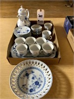 Victoria Blue Tea Service & Demitasse Cups