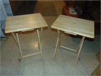 (2) Oak Type Tv Trays