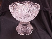 Vintage two piece cut glass punchbowl,