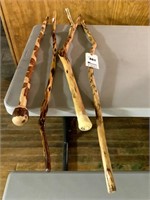 5 Wooden Walking Sticks, approx. 47" T