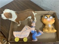 VINTAGE TOYS-BUNNY, CAT AND DOG