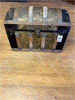 Domed Trunk wi/Leather Handles, 32w x 19"d x 21"h