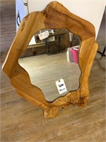 Carved Wood Framed Mirror, 30"h x 23"w