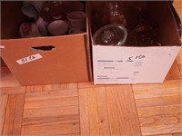Two boxes glass and china including a