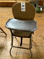 Metal High Chair, Vinyl Seat & Back