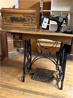 Household Treadle Sewing Machine, Wooden Cover