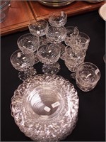 24 pieces of Cambridge crystal, Caprice pattern: