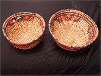 Two woven baskets in the Native American
