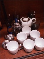 25 items including porcelain teapot