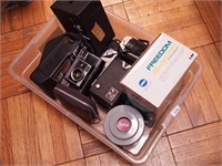 Group of vintage and contemporary cameras: Brownie