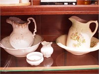 Vintage wash stand items: pitcher and bowl marked