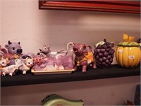 Group of figural kitchen items, mostly cows: