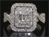 14kt Gold Emerald Cut 1.00 ct Diamond Ring