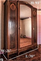 Armoire, French, Antique, Wooden, Walnut