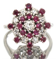 14kt Gold Natural 1.90 ct Ruby & Diamond Ring