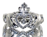 Brilliant Diamond Claddagh Ring