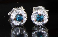 Brilliant 1/2 ct Fancy Blue Diamond Earrings