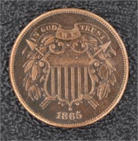 1865 Copper Two Cent Piece *Civil War