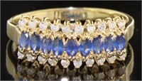 14kt Gold Natural 1.00 ct Sapphire & Diamond Ring