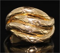 18kt Gold Large Wave Designer Ring