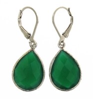 Natural 11.50 ct Green Amethyst Pear Earrings