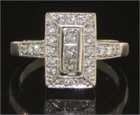 14kt Gold Art Deco Style 3/4 ct Diamond Ring
