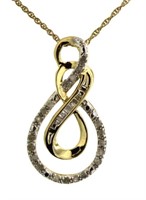 Beautiful 1/4 ct Natural Diamond Infinity Necklace